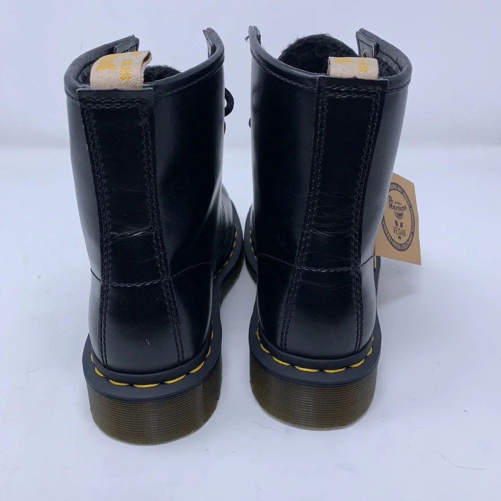 Dr Martens Mens Shoe Size 5 Medium Black Vegan 1460 Air Cushion Sole Boots NWOB